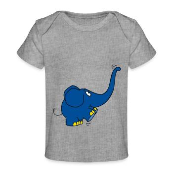 Der Elefant - Rüssel hoch - Baby Premium Organic T-Shirt - Grau meliert - Vorne