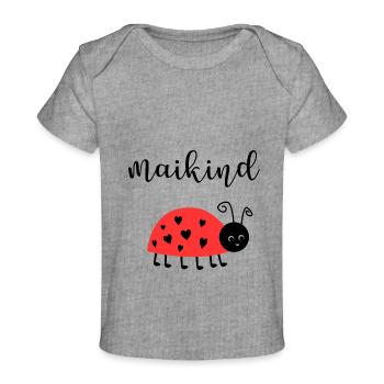Maikind Marienkäfer - Baby Premium Organic T-Shirt - Grau meliert - Vorne