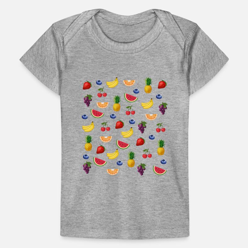 fruit pattern strawberry grape cherry pineapple Baby Premium Organic T-shirt