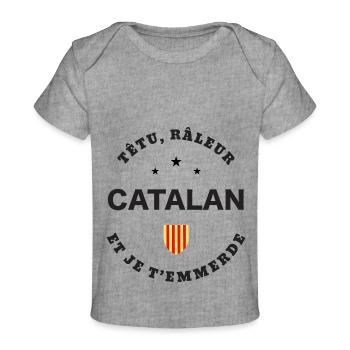 Catalan Têtu, râleur - T-shirt Premium bébé bio - gris chiné - Devant