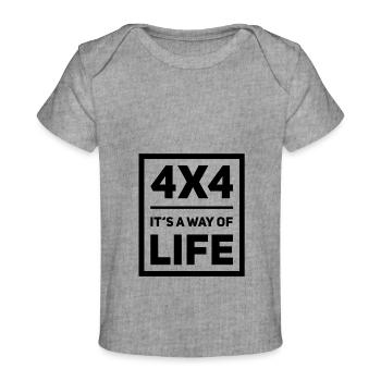 Lustiges Geländewagen Offroad Auto 4x4 Geschenk - Baby Premium Organic T-Shirt - Grau meliert - Vorne