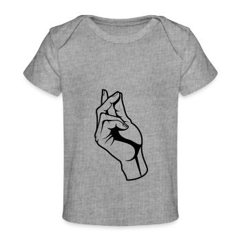 Black Finger Snap - Baby Premium Organic T-Shirt - Grau meliert - Vorne