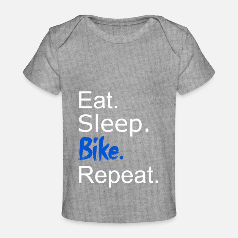 manger. dormir. bicyclette. répéter. - T-shirt Premium bébé bio - gris chiné
