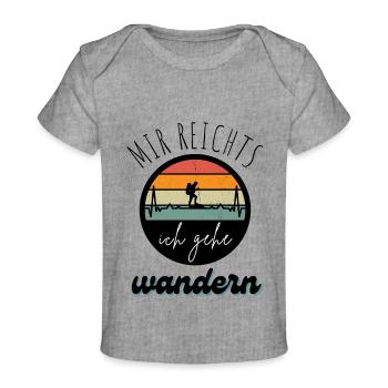 WANDERN Berge Bergsteigen WANDERWEG - Baby Premium Organic T-Shirt - Grau meliert - Vorne