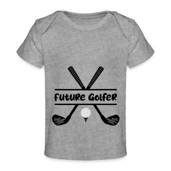 Geboren um mit Papa golfen zu gehen Golfer Golf - Baby Premium Organic T-Shirt - Grau meliert - Vorne