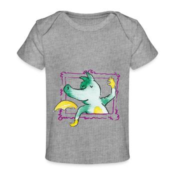 TABALUGA Mit Bilderrahmen Lila - Baby Premium Organic T-Shirt - Grau meliert - Vorne