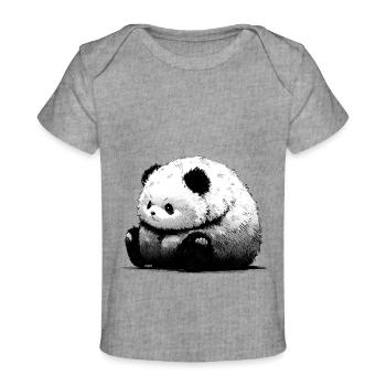 Cute Panda - Baby Premium Organic T-Shirt - Grau meliert - Vorne