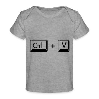 Copy Paste lustiges Geschenk für Zwillinge - Baby Premium Organic T-Shirt - Grau meliert - Vorne