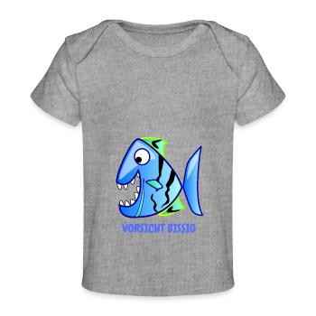 VORSICHT BISSIG - Baby Premium Organic T-Shirt - Grau meliert - Vorne