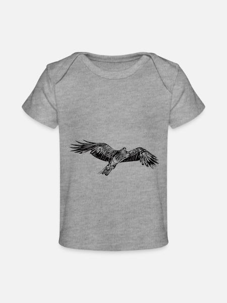 Eleganter fliegender Falke - Baby Premium Organic T-Shirt - Grau meliert