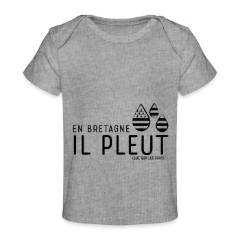 En Bretagne, il pleut... - T-shirt Premium bébé bio - gris chiné - Devant