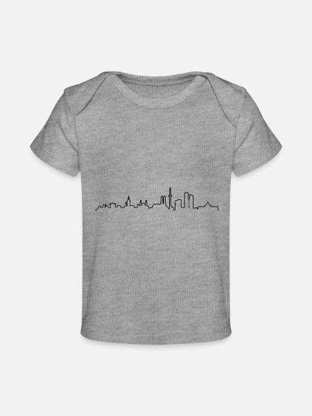 Skyline München - Baby Premium Organic T-Shirt - Grau meliert