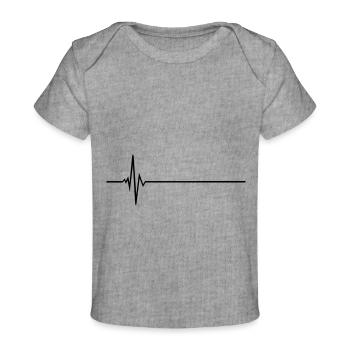 Puls - Frequenz - Baby Premium Organic T-Shirt - Grau meliert - Vorne