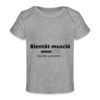 Bientôt musclé - T-shirt Premium bébé bio - gris chiné - Devant