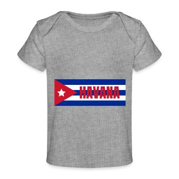 La Havane dans le drapeau cubain - T-shirt Premium bébé bio - gris chiné - Devant