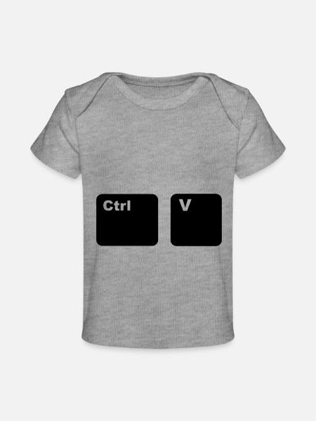 Ctrl + V Copy and Paste - Baby Premium Organic T-Shirt - Grau meliert