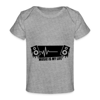 music_is_my_life___f1 - T-shirt Premium bébé bio - gris chiné - Devant