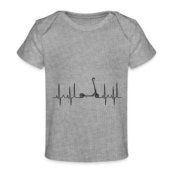 Escooter Kickboard, Trotinett Cardiogram - Baby Premium Organic T-shirt - heather grey - Front