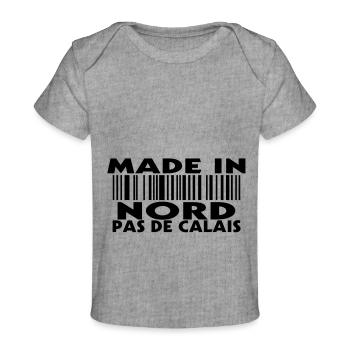 made in NORD PAS DE CALAIS (1c) - T-shirt Premium bébé bio - gris chiné - Devant