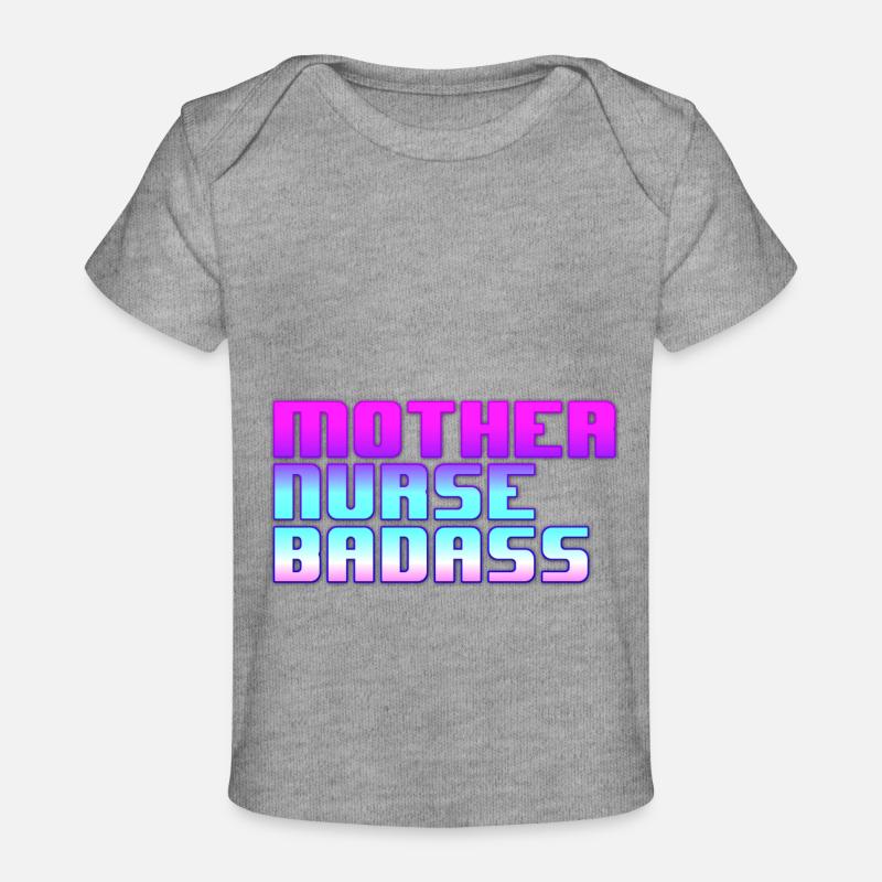Mère infirmière Badass - T-shirt Premium bébé bio - gris chiné