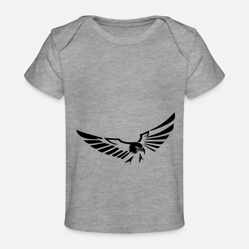 aigle volant ouvrant ses ailes - 20 - T-shirt Premium bébé bio - gris chiné