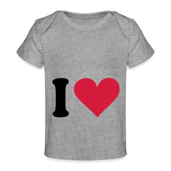 I - love - Baby Premium Organic T-Shirt - Grau meliert - Vorne