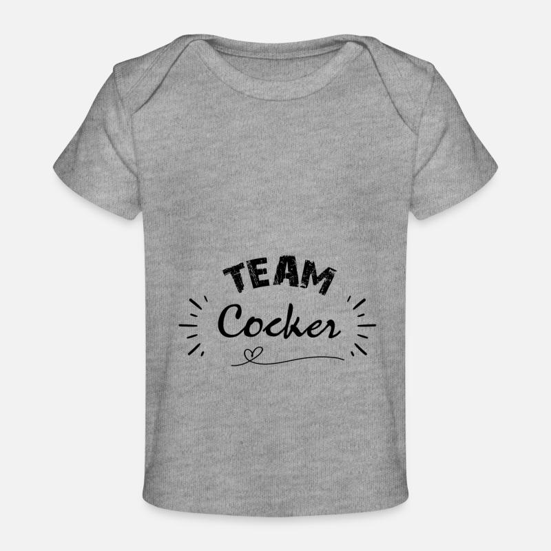 Team cocker, idée cadeau pour ami des chiens - T-shirt Premium bébé bio - gris chiné
