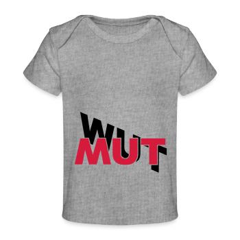 Mut hilft gegen Wut - Baby Premium Organic T-Shirt - Grau meliert - Vorne