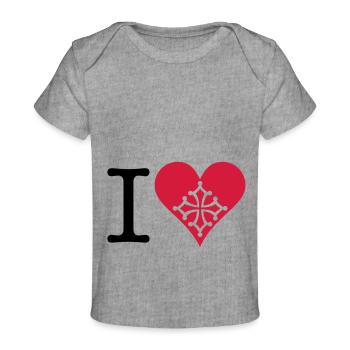 I love Occitan 2C - Baby Premium Organic T-shirt - heather grey - Front