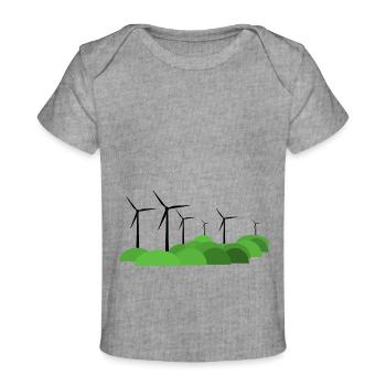 Windrad - Baby Premium Organic T-Shirt - Grau meliert - Vorne