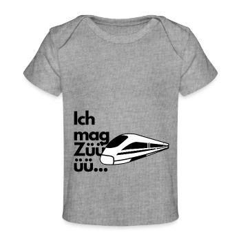 Ich mag Züge - Baby Premium Organic T-Shirt - Grau meliert - Vorne