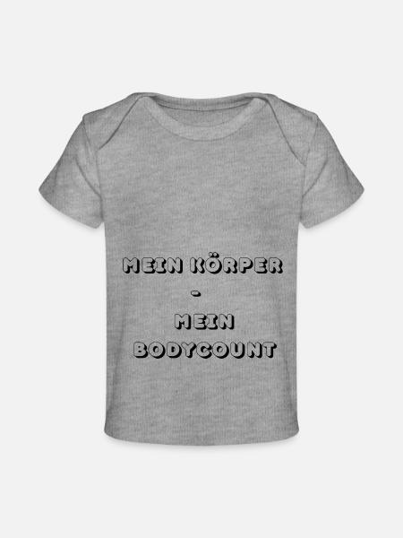 Mein Körper mein Bodycount - Baby Premium Organic T-Shirt - Grau meliert
