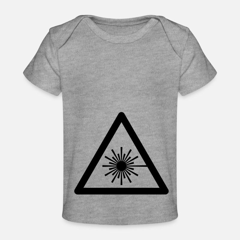 Symbole de danger - Laser Light - T-shirt Premium bébé bio - gris chiné