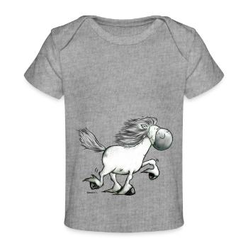 Drolliger Isländer - Islandpferd - Isi - Baby Premium Organic T-Shirt - Grau meliert - Vorne