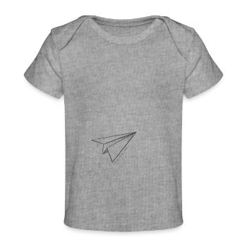 Avion en papier - T-shirt Premium bébé bio - gris chiné - Devant