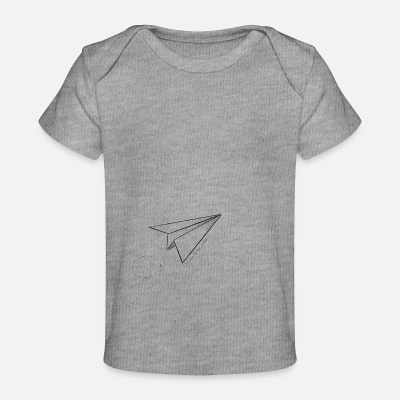 Avion en papier - T-shirt Premium bébé bio - gris chiné