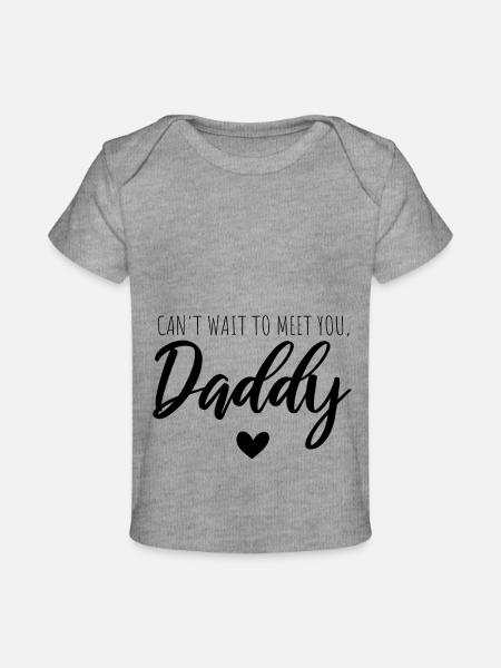 J'ai hâte de te rencontrer, papa - T-shirt Premium bébé bio - gris chiné
