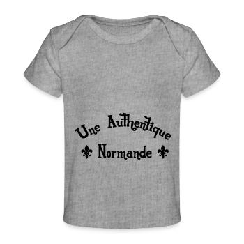 Une Authentique Normande - T-shirt Premium bébé bio - gris chiné - Devant