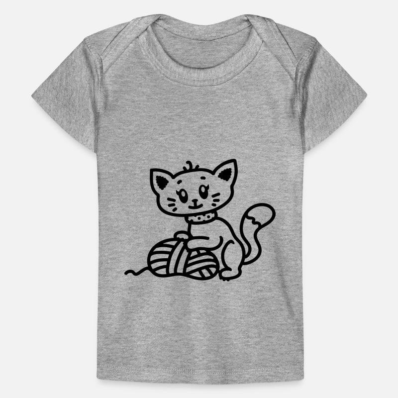 Sweet cat plays with wool - line Baby Premium Organic T-shirt