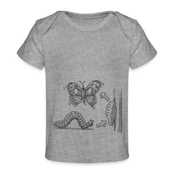 Métamorphose Chenille Pupe Papillon - T-shirt Premium bébé bio - gris chiné - Devant