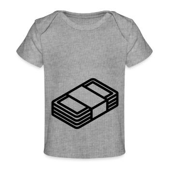 Geld - Baby Premium Organic T-Shirt - Grau meliert - Vorne
