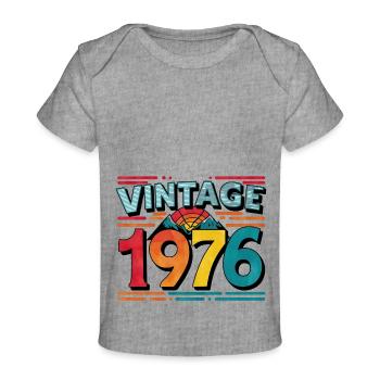 Vintage 1976 47 Year Old Birthday Gift Man Fe - Baby Premium Organic T-shirt - heather grey - Front