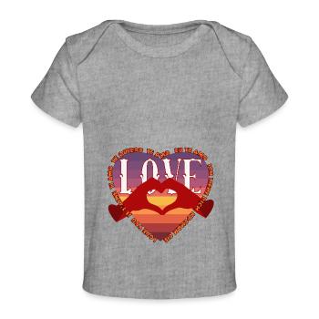 Celebrate love in style Happy Valentine's Day - Baby Premium Organic T-shirt - heather grey - Front