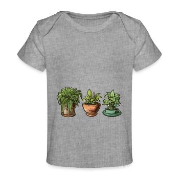 Zimmerpflanze / Topfpflanze / Dekoration / Topf - Baby Premium Organic T-Shirt - Grau meliert - Vorne