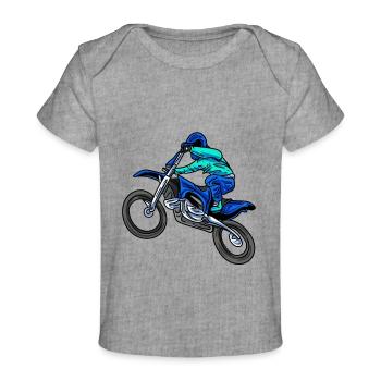 Motorcross Stuntman - Baby Premium Organic T-Shirt - Grau meliert - Vorne