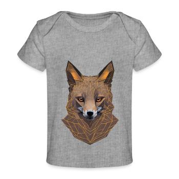 Geometrischer Fuchskopf - Baby Premium Organic T-Shirt - Grau meliert - Vorne