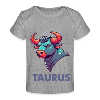 stier cartoon - Baby Premium Organic T-Shirt - Grau meliert - Vorne