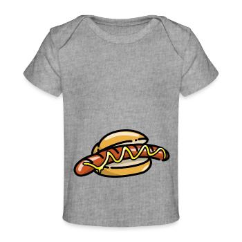 Bratwurst Brötchen - Baby Premium Organic T-Shirt - Grau meliert - Vorne