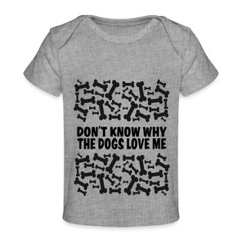 Hund Hundeknochen Hundefreund Hundeschule - Baby Premium Organic T-Shirt - Grau meliert - Vorne