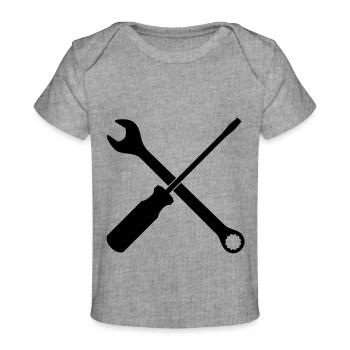 Schraubenzieher Schlüssel - Baby Premium Organic T-Shirt - Grau meliert - Vorne